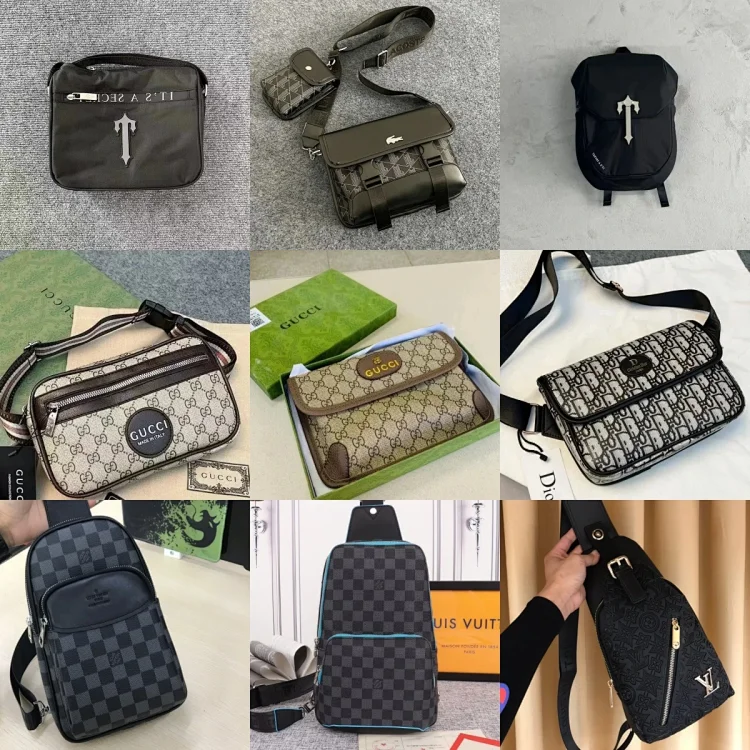 Gucci GG Supreme  Dior Oblique  Louis Vuitton Damier  Off-White Arrow  Lacoste Crossbody Bags [35 st