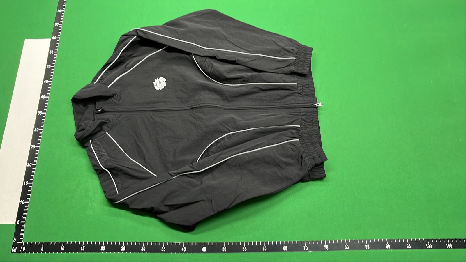 Black Track Jacket with Reflective Stripes