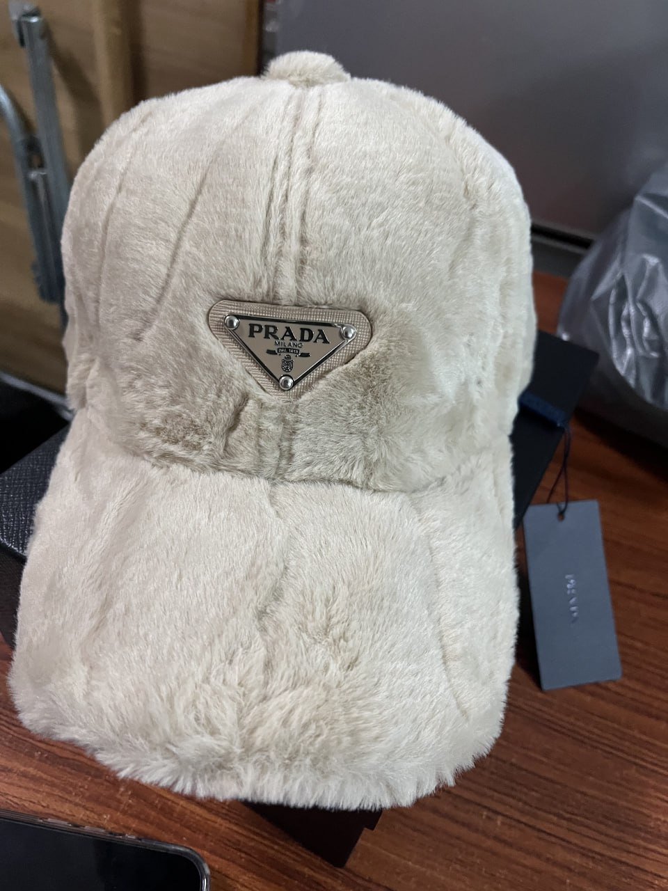 Prada Re-Nylon Faux Fur Baseball Cap [3 styles]
