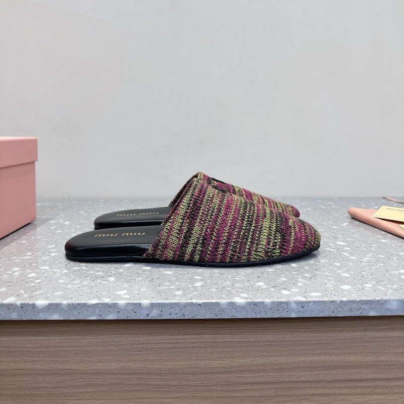 Miu Miu Knit Baotou Slippers [4 styles]